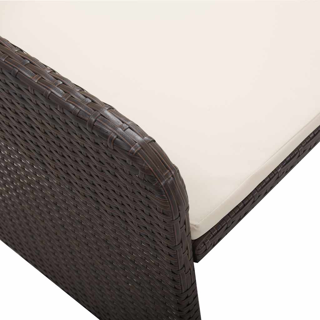 2 Piece Garden Lounge Set with Cushions Poly Rattan Brown