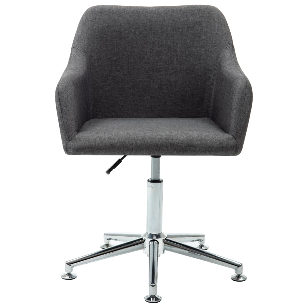 Swivel Dining Chairs 4 pcs Dark Grey Fabric