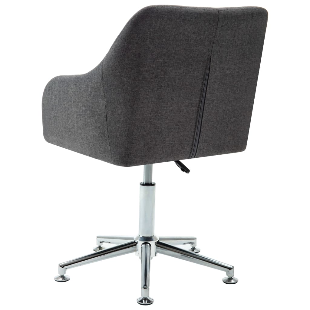 Swivel Dining Chairs 4 pcs Dark Grey Fabric