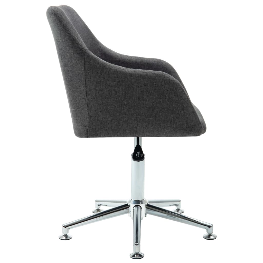 Swivel Dining Chairs 6 pcs Dark Grey Fabric
