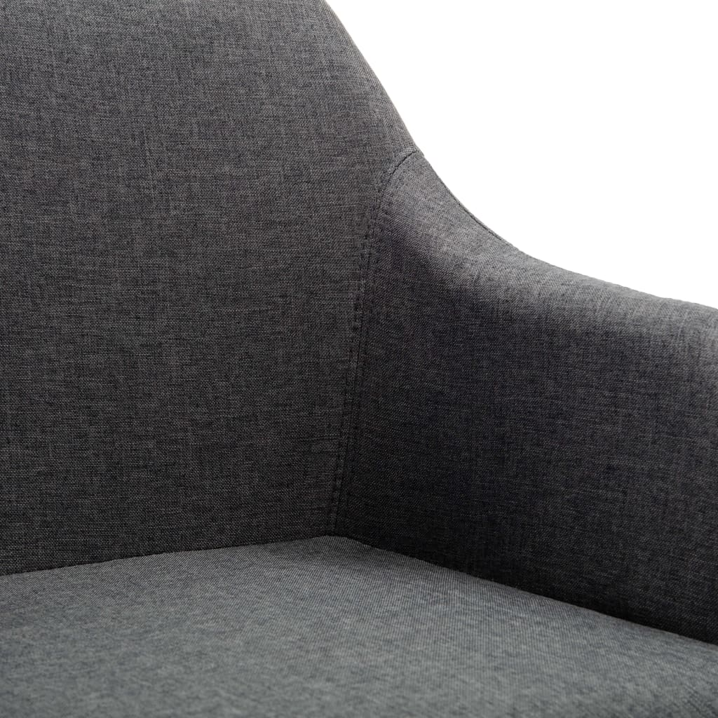 Swivel Dining Chairs 6 pcs Dark Grey Fabric