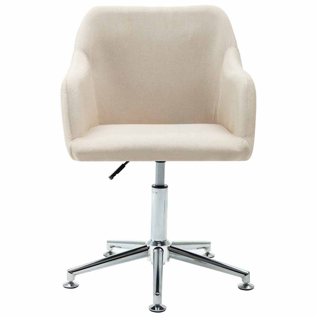 Swivel Dining Chairs 4 pcs Cream Fabric