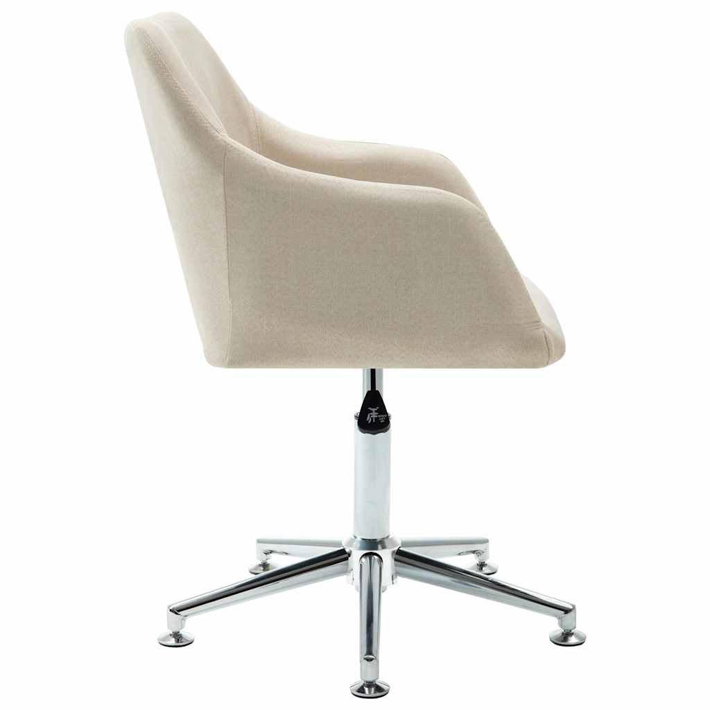 Swivel Dining Chairs 4 pcs Cream Fabric