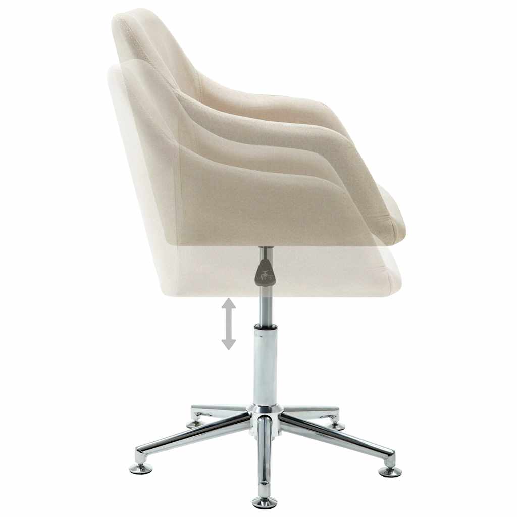 Swivel Dining Chairs 4 pcs Cream Fabric