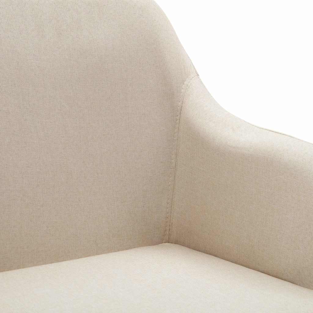 Swivel Dining Chairs 4 pcs Cream Fabric