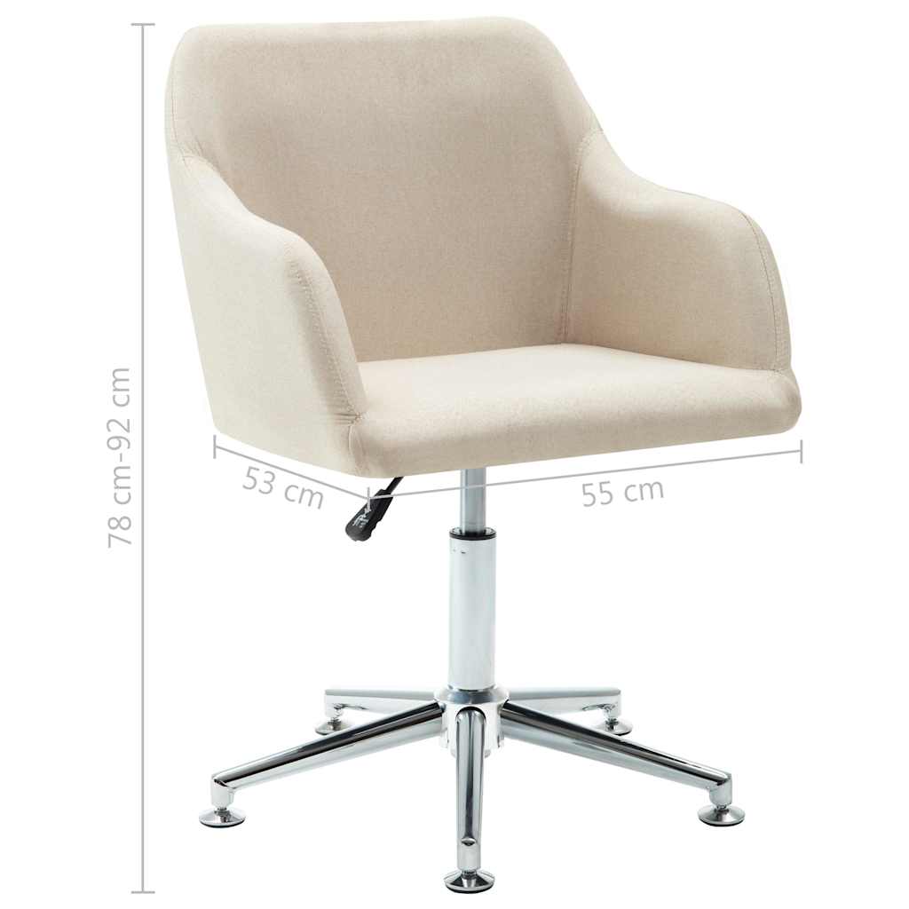 Swivel Dining Chairs 4 pcs Cream Fabric