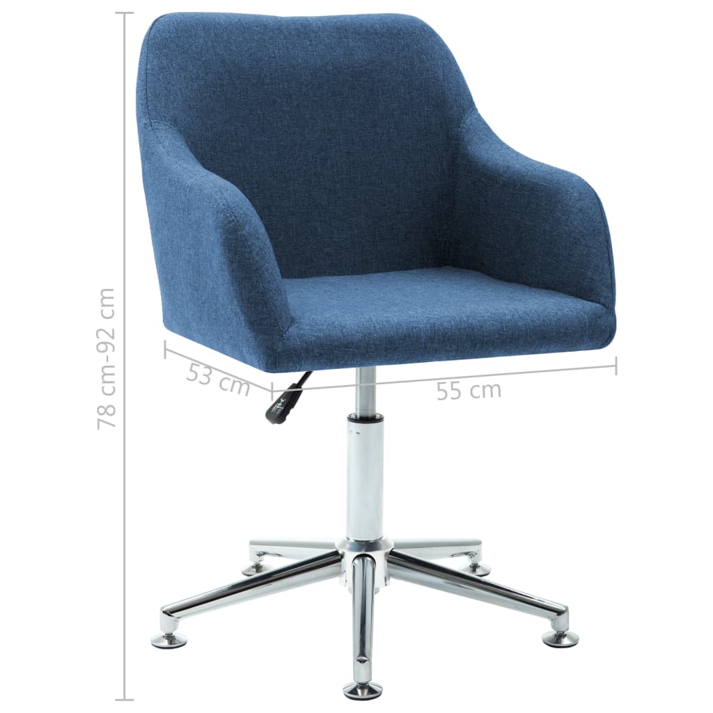 Swivel Dining Chairs 6 pcs Blue Fabric