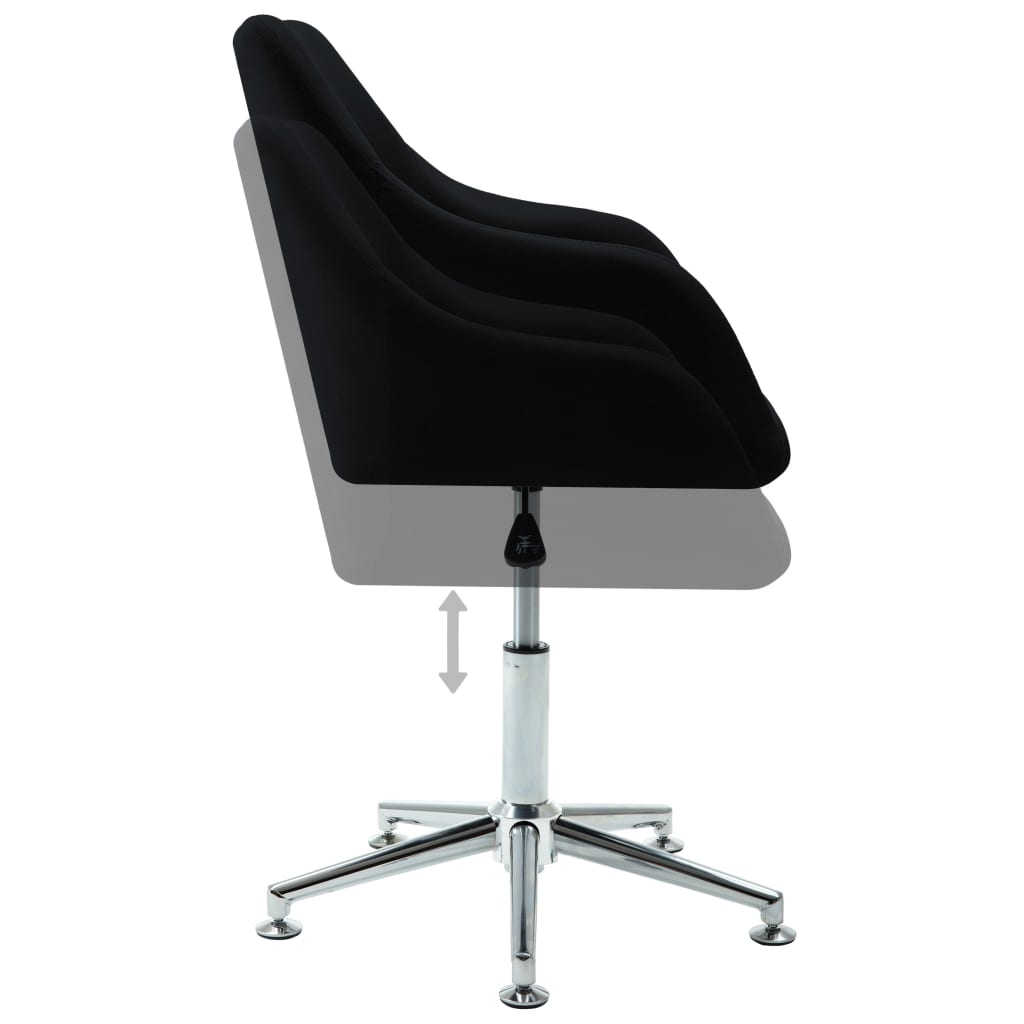 Swivel Dining Chairs 4 pcs Black Fabric