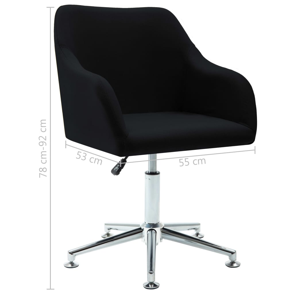 Swivel Dining Chairs 4 pcs Black Fabric