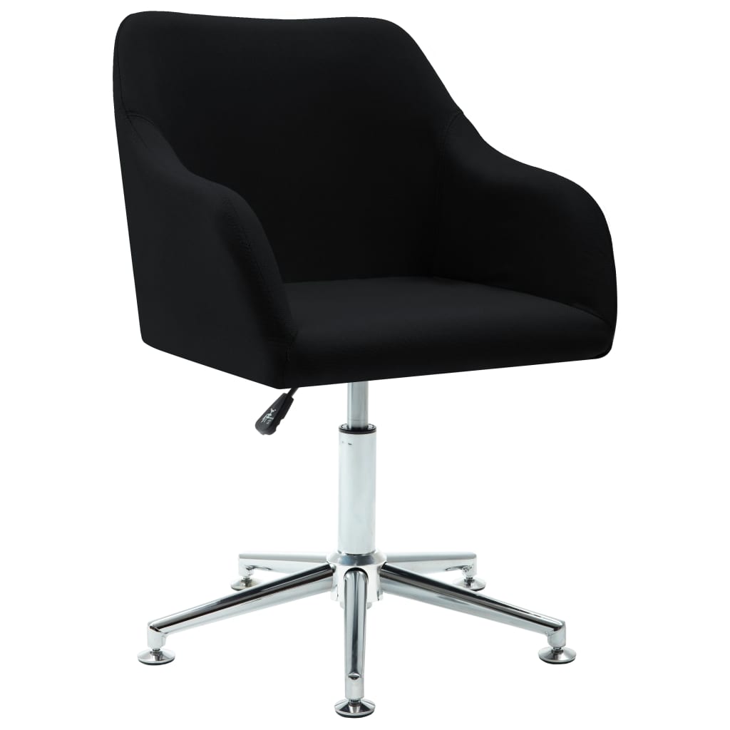 Swivel Dining Chairs 6 pcs Black Fabric