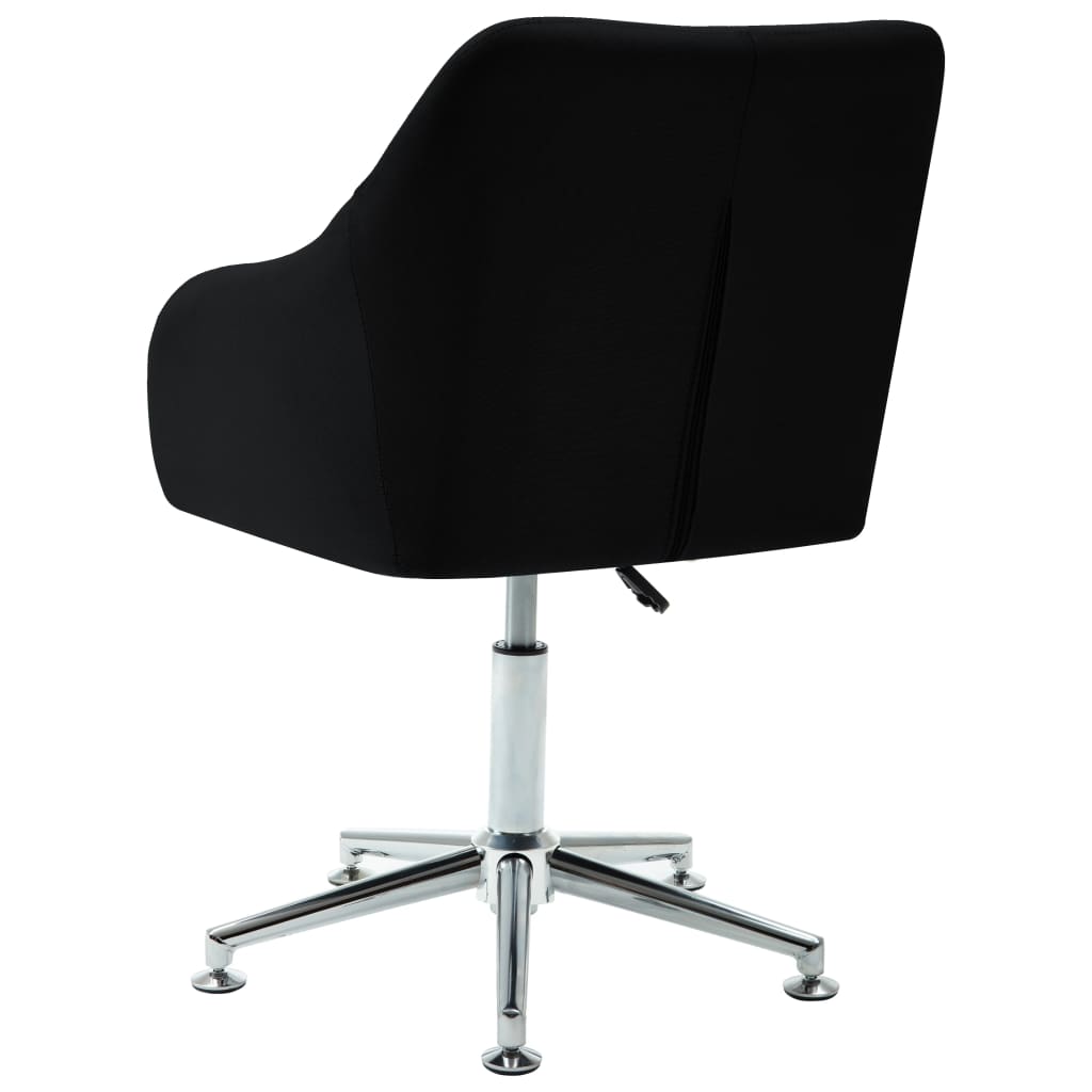 Swivel Dining Chairs 6 pcs Black Fabric