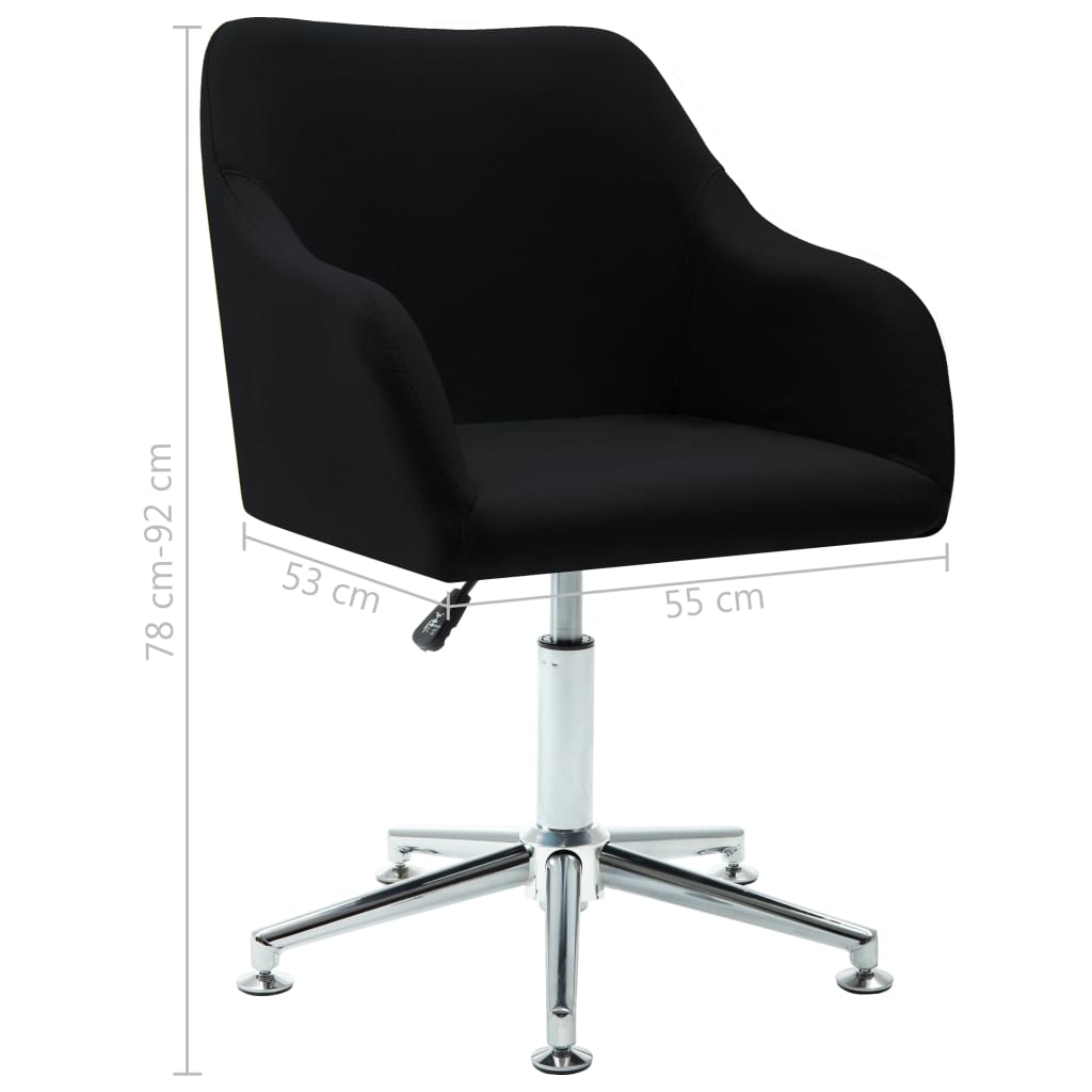Swivel Dining Chairs 6 pcs Black Fabric