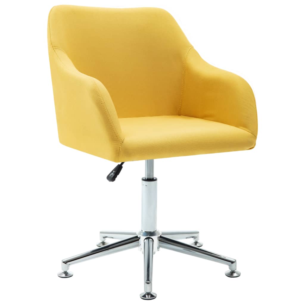 Swivel Dining Chairs 4 pcs Yellow Fabric
