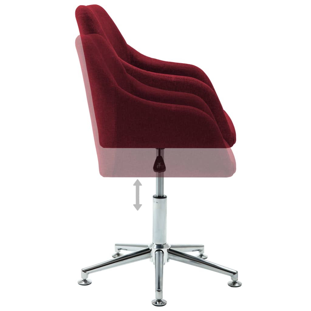 Swivel Dining Chairs 4 pcs Wine Red Fabric