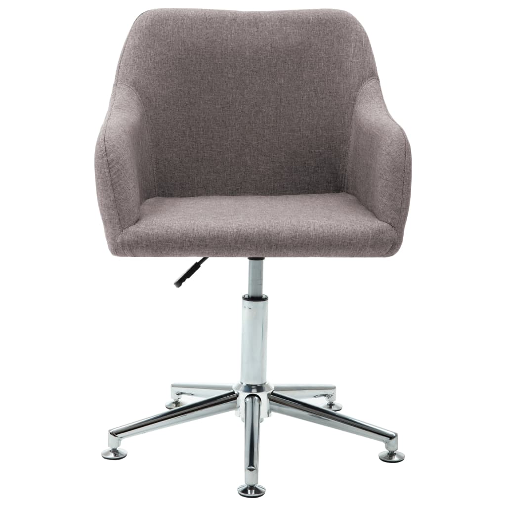 Swivel Dining Chairs 6 pcs Taupe Fabric