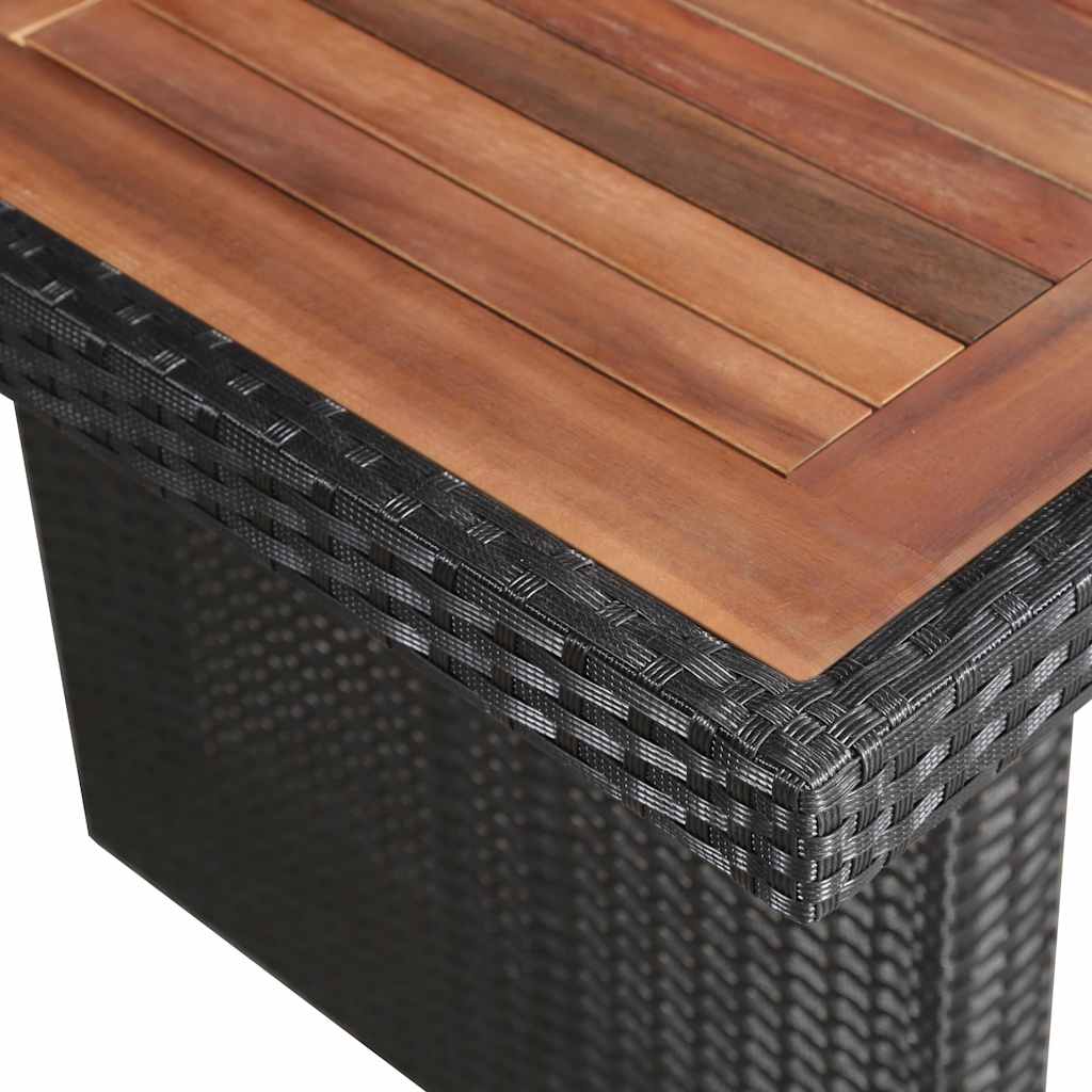 9 Piece Outdoor Dining Set with Cushions Poly Rattan Black