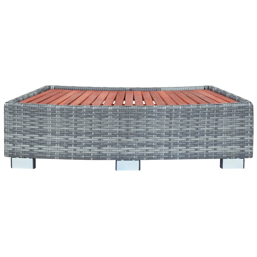 Spa Step Grey Poly Rattan 92x45x25 cm