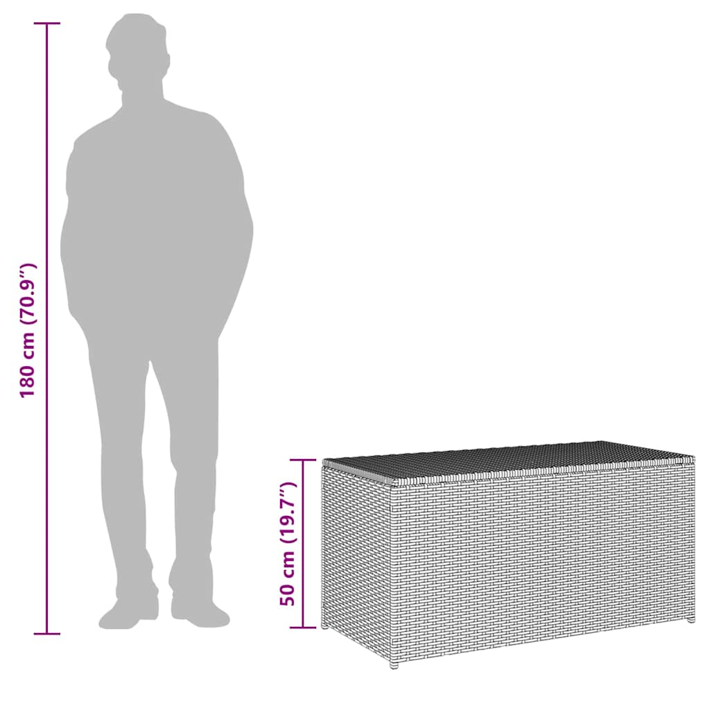 Garden Storage Box Poly Rattan 100x50x50 cm Brown