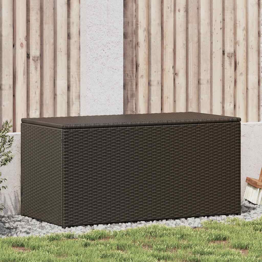 Garden Storage Box Poly Rattan 100x50x50 cm Brown