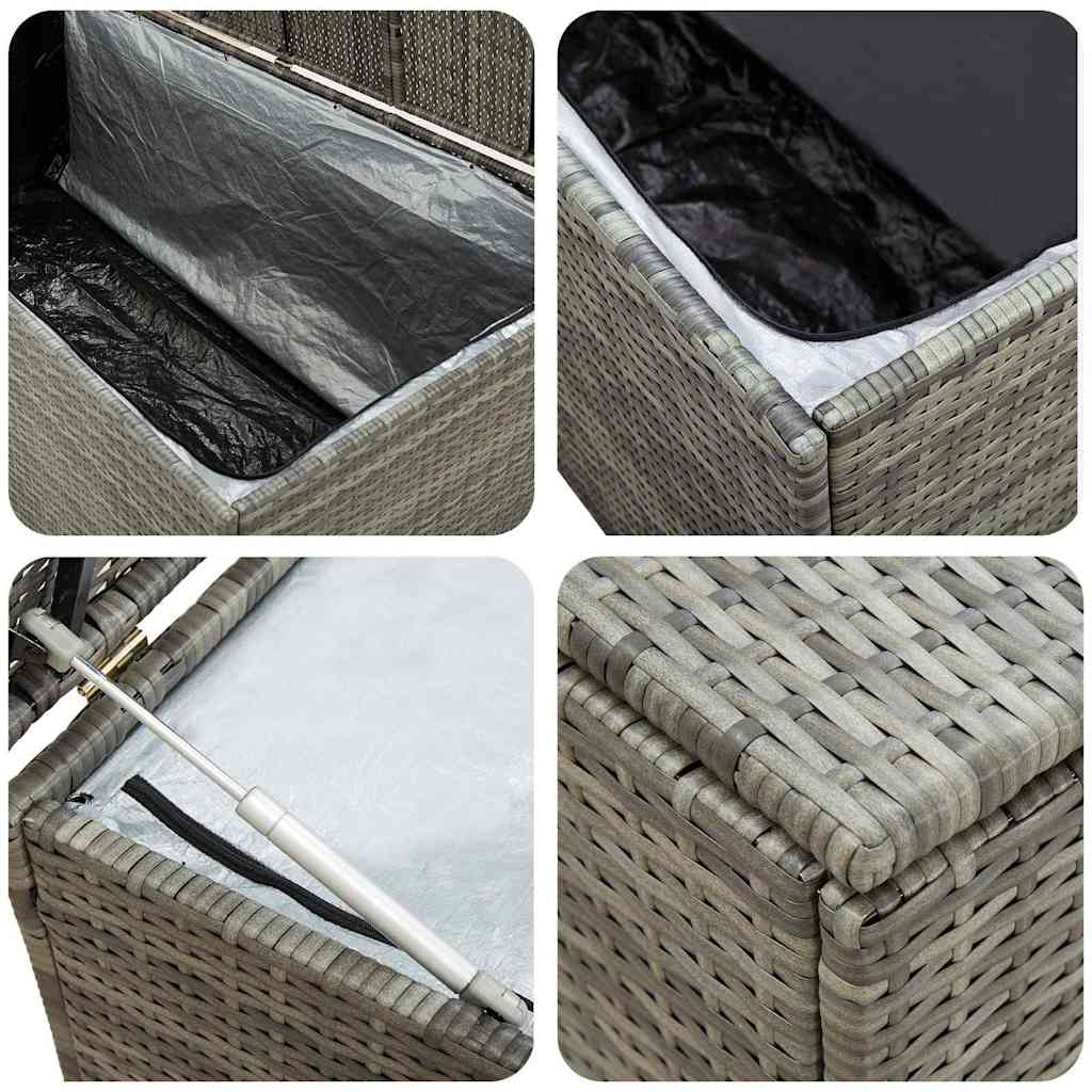 Garden Storage Box Poly Rattan 100x50x50 cm Grey
