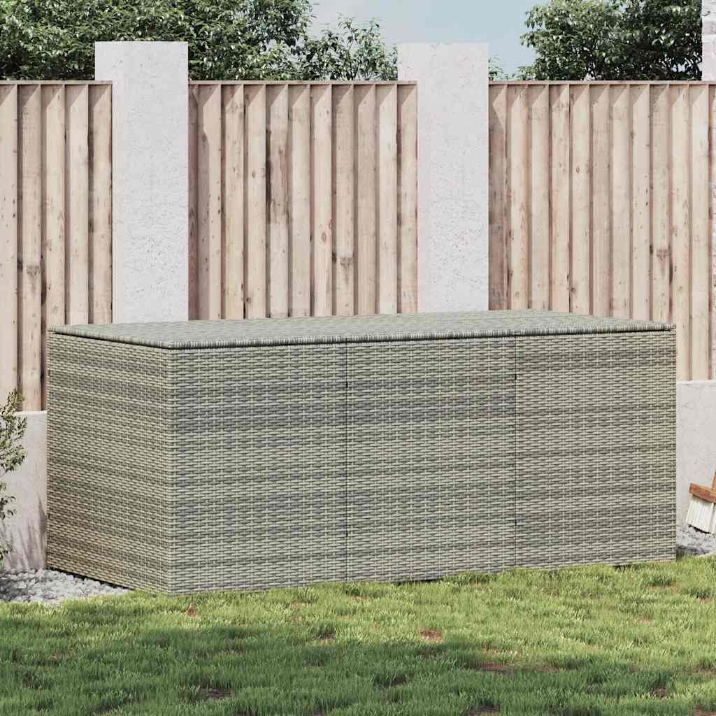 Garden Storage Box Poly Rattan 180x90x70 cm Grey