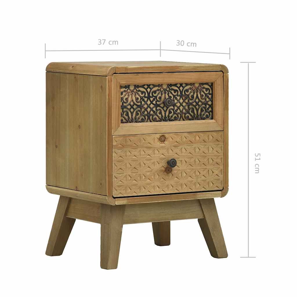 Bedside Cabinet Brown 37x30x51 cm Wood