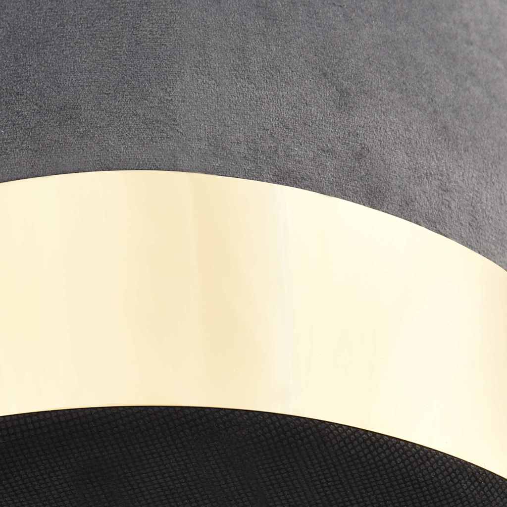 Stool Dark Grey and Gold Velvet 28 x 36 cm