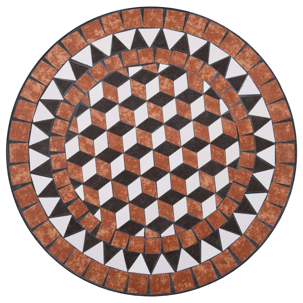 Mosaic Bistro Table Brown 60cm Ceramic