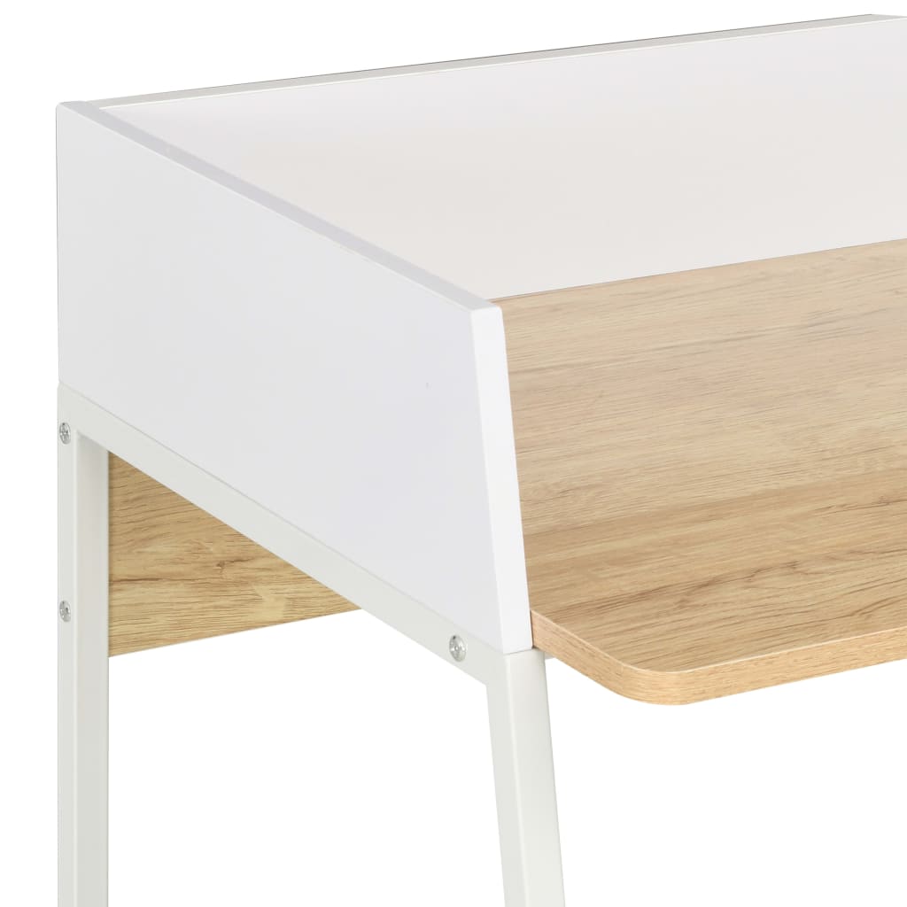 Desk White and Oak 90x60x88 cm