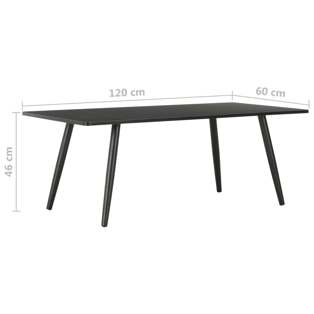 Coffee Table Black 120x60x46 Cm