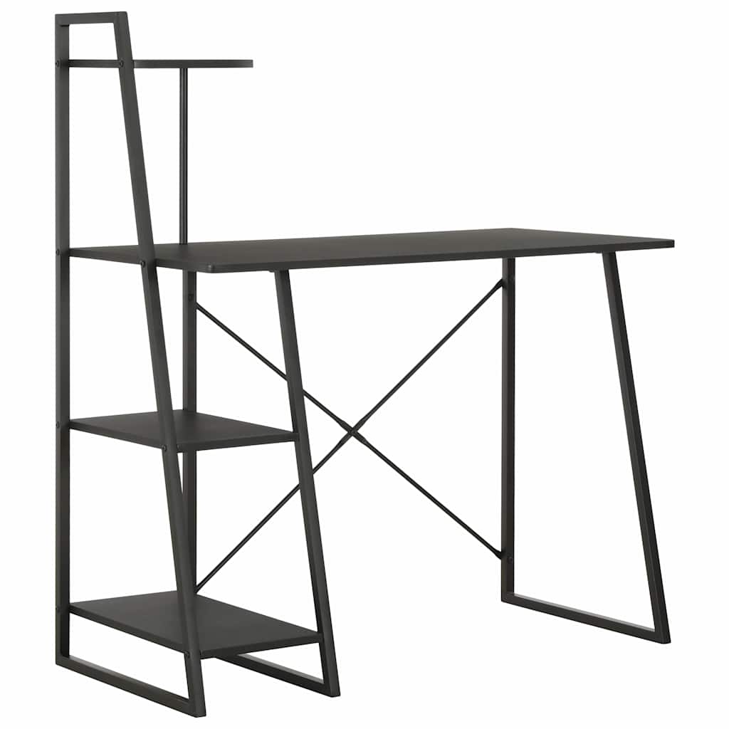 Desk with Shelving Unit Black 102x50x117 cm
