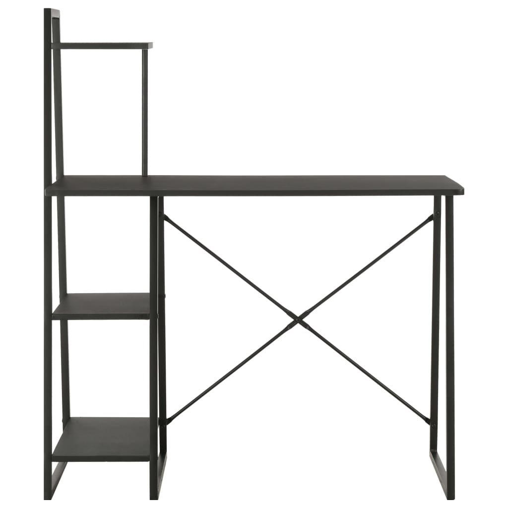 Desk With Shelving Unit Black 102x50x117 Cm