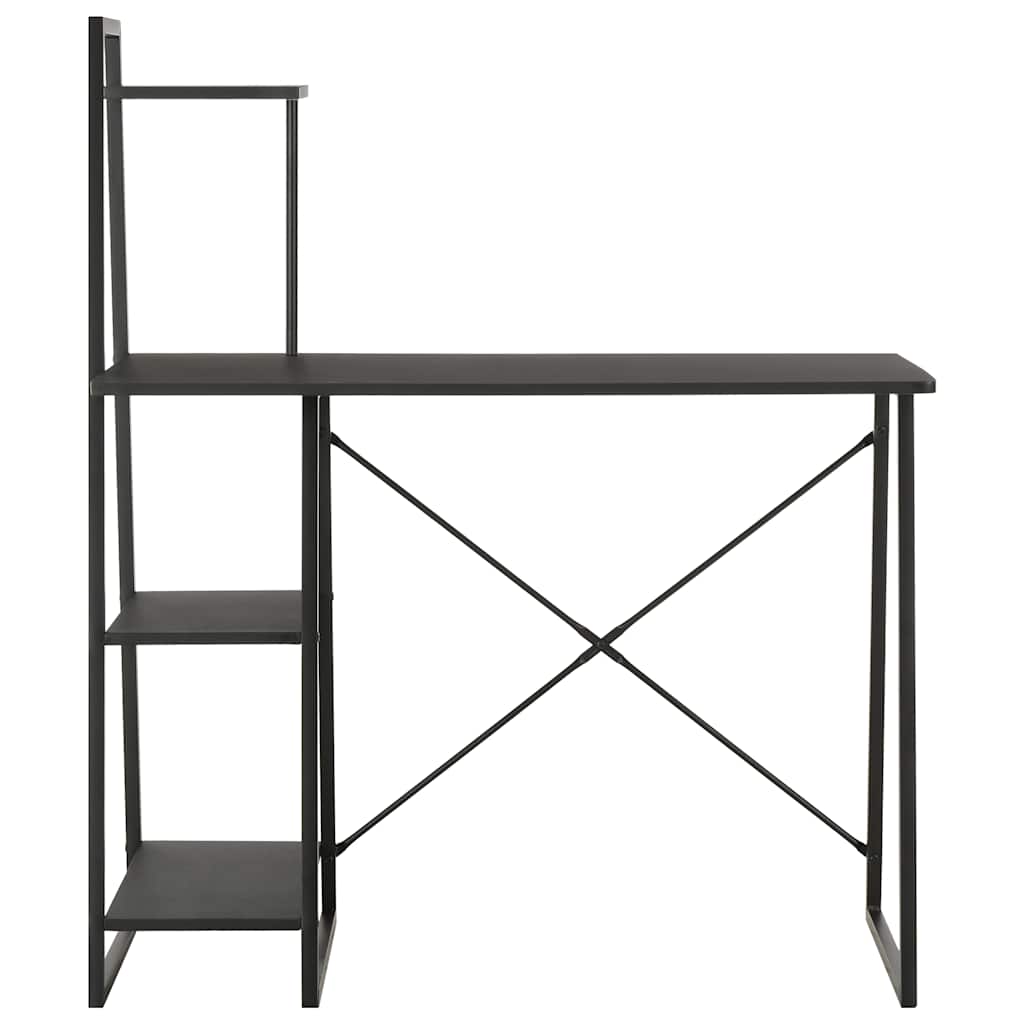 Desk with Shelving Unit Black 102x50x117 cm