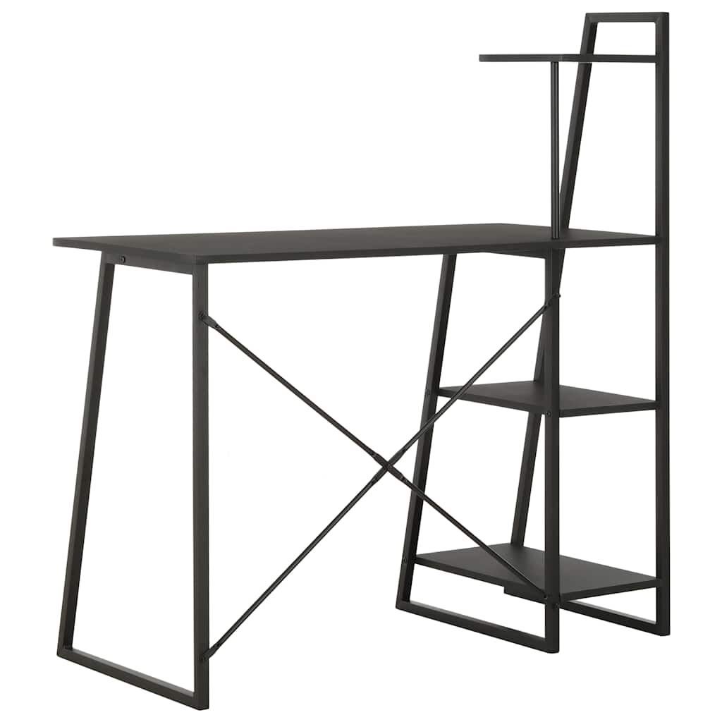 Desk with Shelving Unit Black 102x50x117 cm