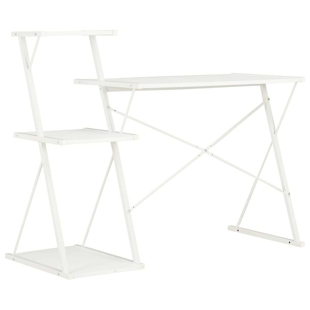 Desk With Shelf White 116x50x93 Cm