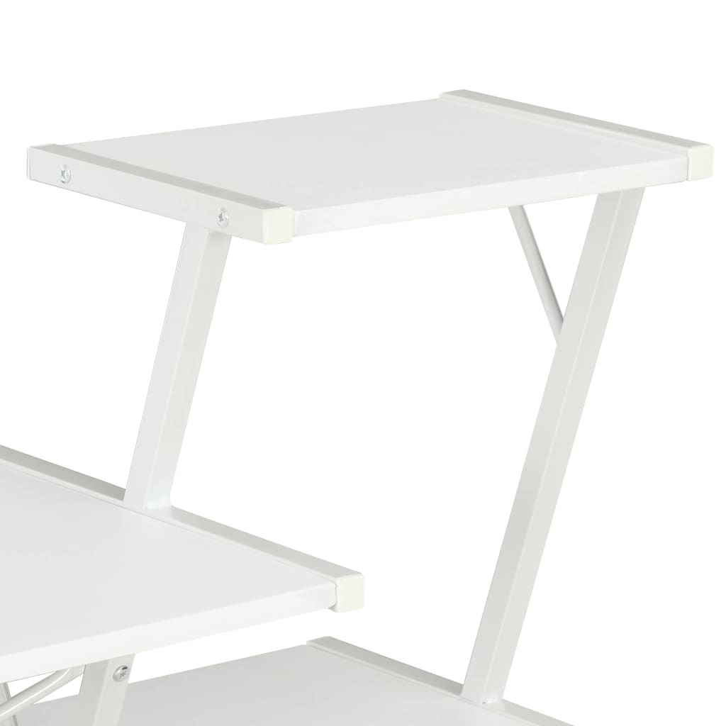 Desk With Shelf White 116x50x93 Cm