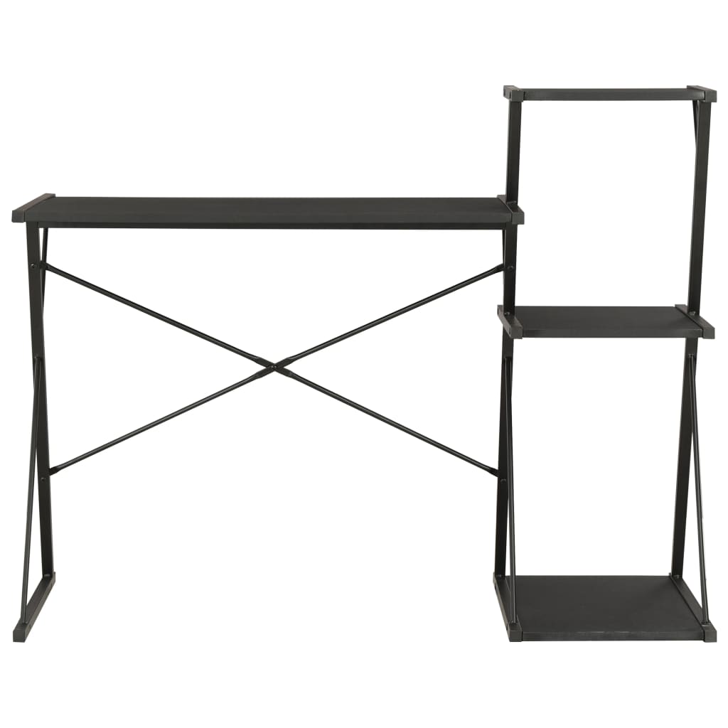 Desk With Shelf Black 116x50x93 Cm