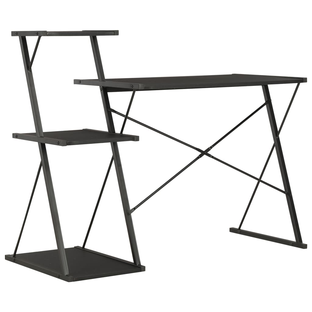 Desk With Shelf Black 116x50x93 Cm