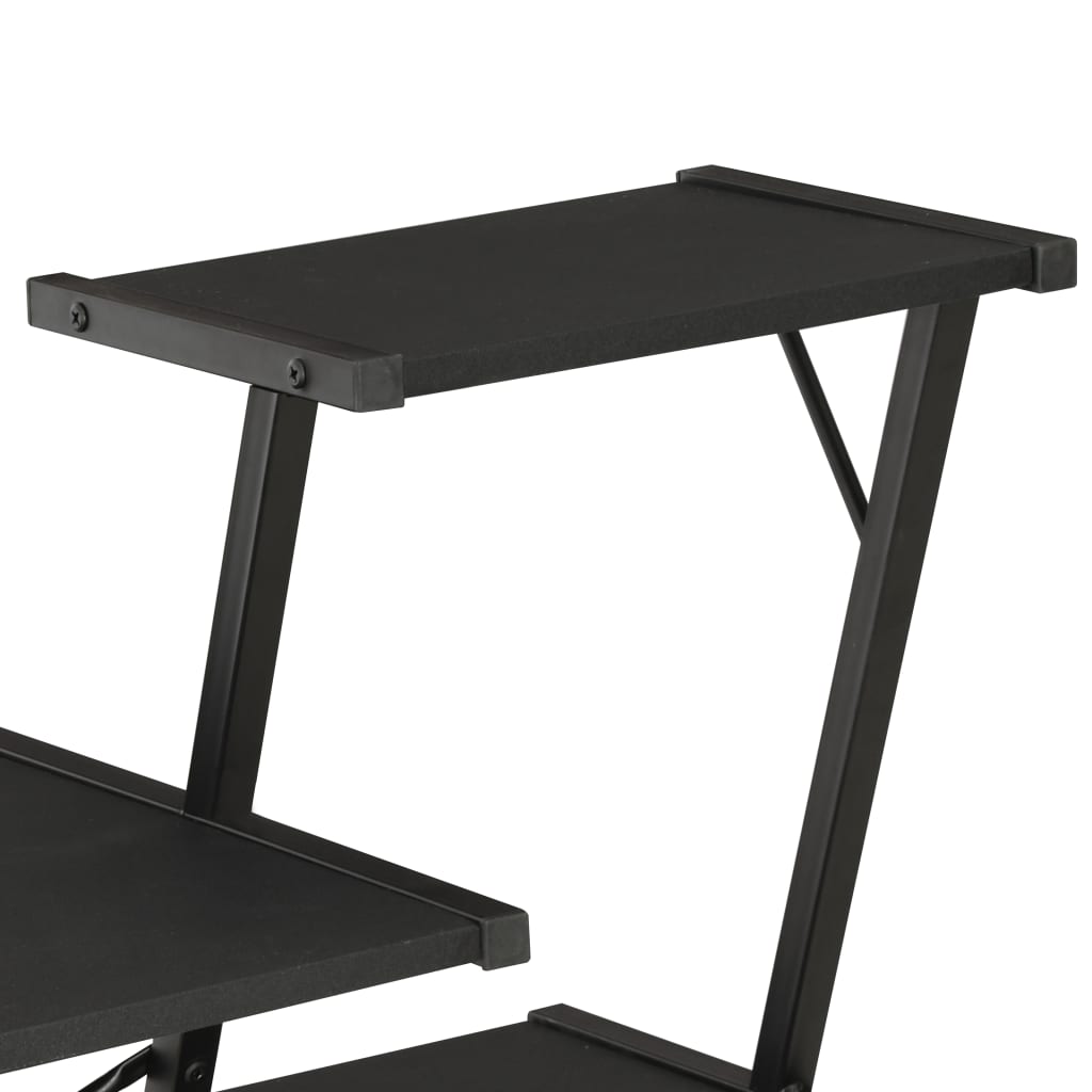 Desk With Shelf Black 116x50x93 Cm