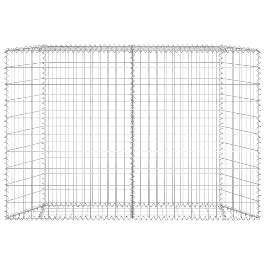 Trapezium Gabion Raised Bed Galvanised Steel 150x20x100 cm