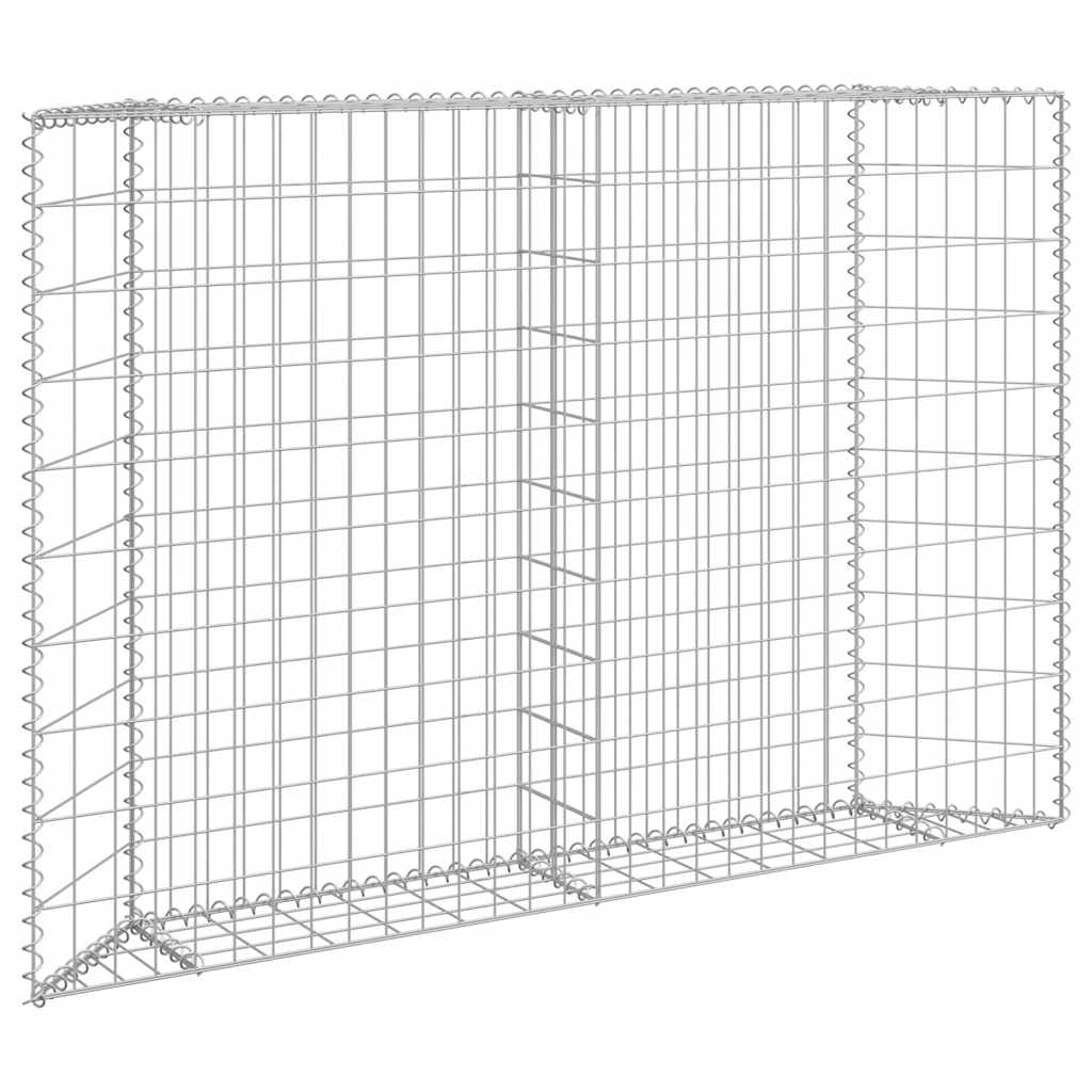 Trapezium Gabion Raised Bed Galvanised Steel 150x20x100 cm