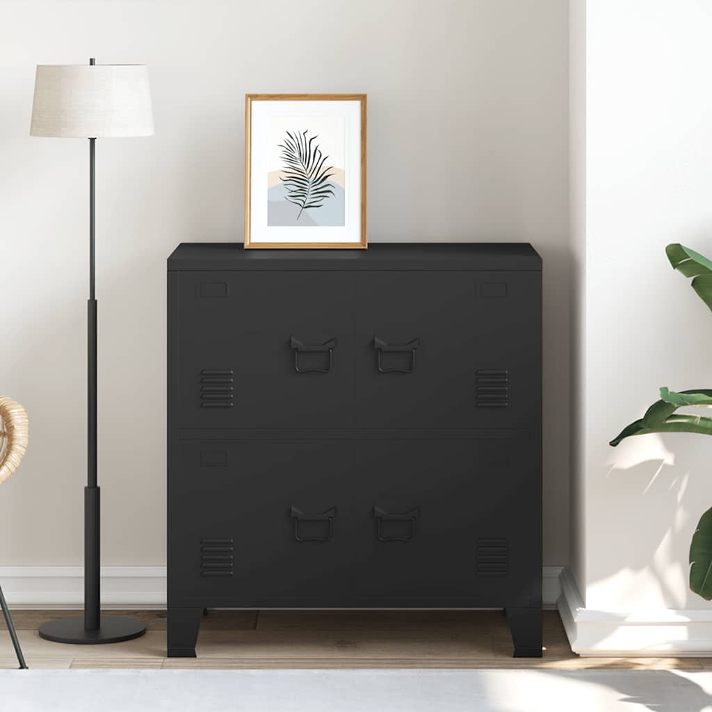 Industrial Storage Chest Black 75x40x80 cm Steel