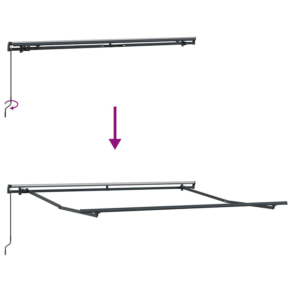 Awning Frame Manual Anthracite 3 x 2,5 m Aluminium