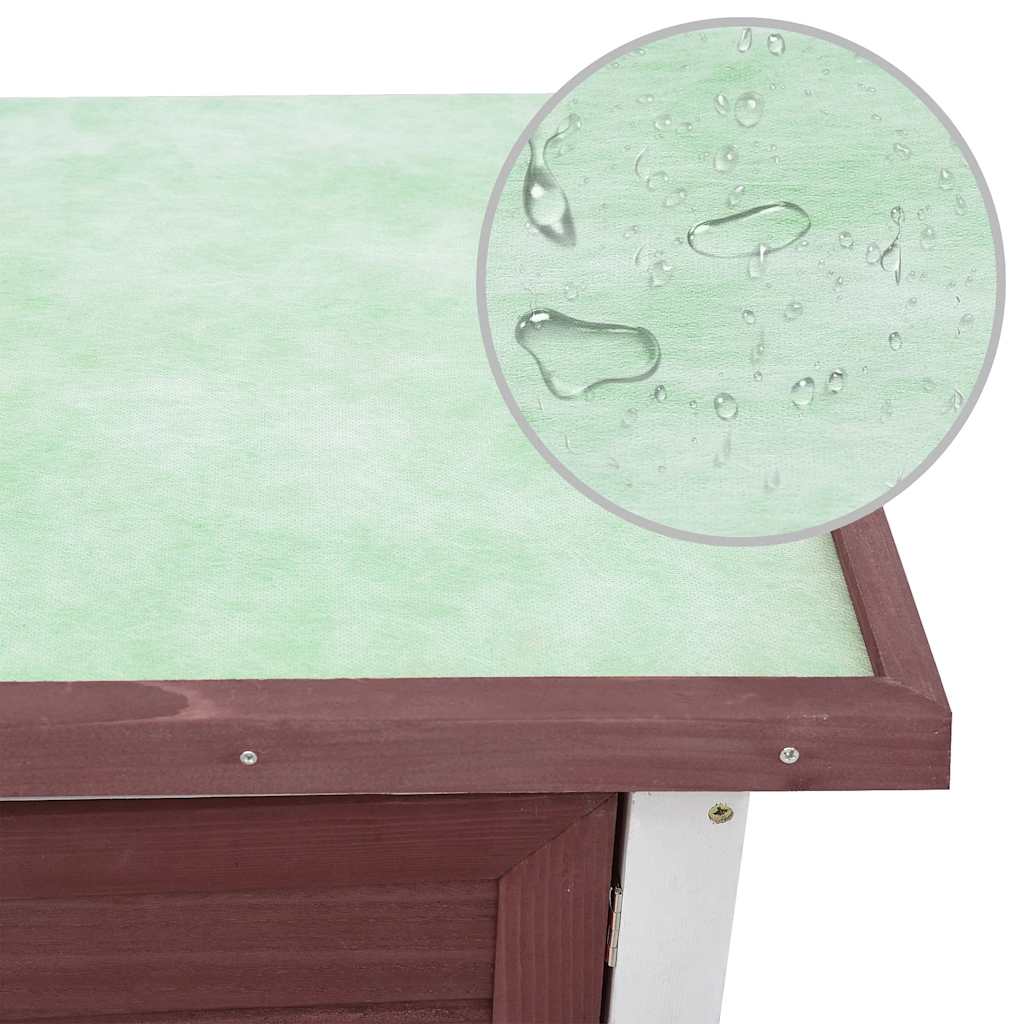 Outdoor Rabbit Hutch 1 Door Brown Wood