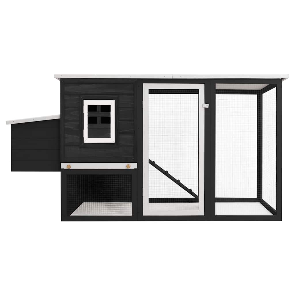 Outdoor Chicken Cage Hen House with 1 Egg Cage Grey Wood