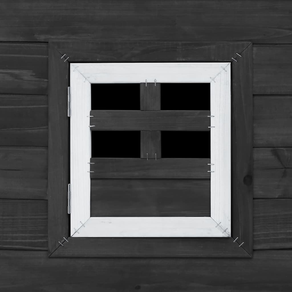 Outdoor Chicken Cage Hen House with 1 Egg Cage Grey Wood