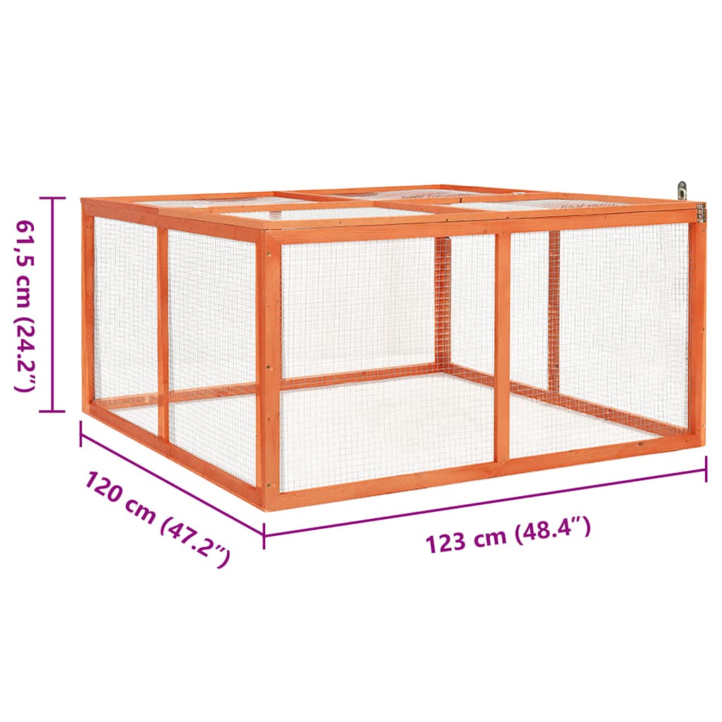Rabbit Hutch 124x120x60 cm Solid Firwood