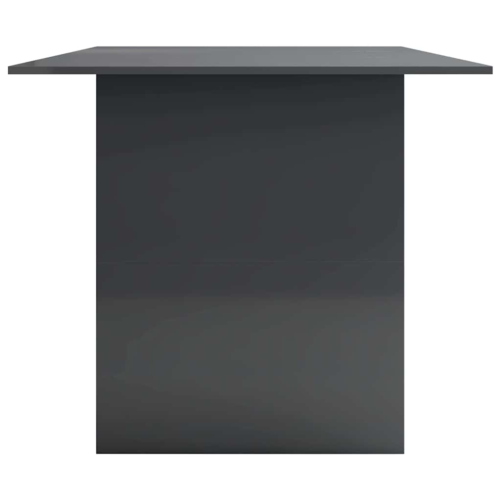 Dining Table High Gloss Grey 180x90x76 cm Engineered Wood