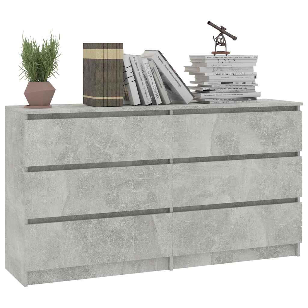 Sideboard Concrete Grey 140x35x76 cm Engineered Wood