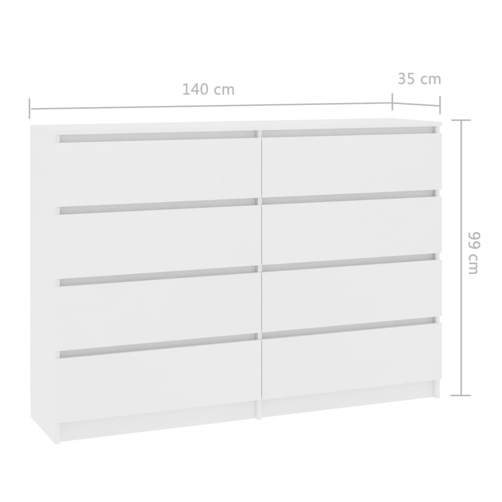 Sideboard White 140x35x99 cm Engineered Wood